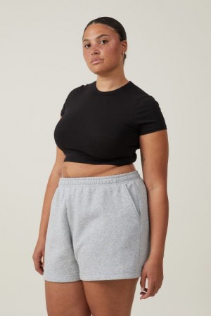 Cotton On Classic Fleece Women's Shorts Grey | jJBKpR6CTrj