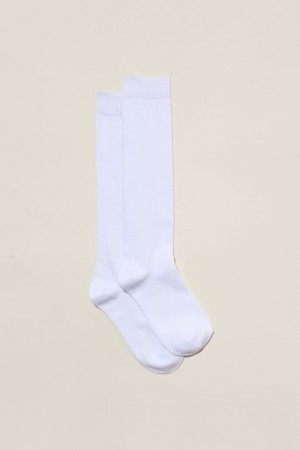 Cotton On Classic Knee High Socks Women's Socks White | Pp3txC88uMV