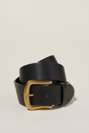 Cotton On Classic Saddle Women's Belts Black / Gold | Nw9p21Fn8lz