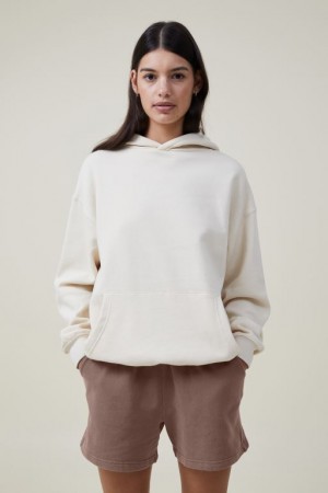 Cotton On Classic Washed Fleece Short Women's Track Pants Beige | maeFsx1rIe9