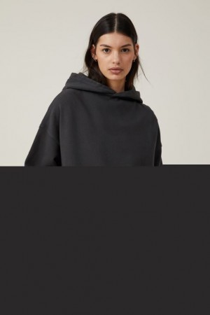 Cotton On Classic Washed Hoodie Women's Jumpers Black | uaAmd6OKu61