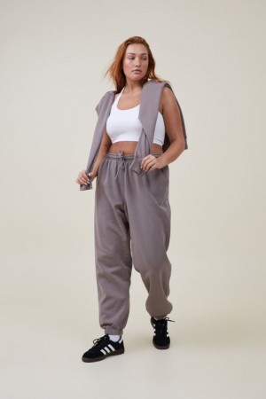 Cotton On Classic Washed Track Women's Pants Beige | 828hyfY2wsk
