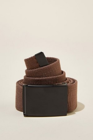 Cotton On Clip Men's Belts Chocolate / Black | uGfhti16iBK