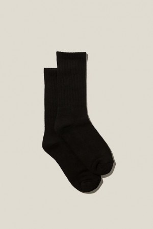 Cotton On Club House Crew Women's Socks Black | 3tgeADyEW3V