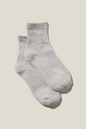 Cotton On Club House Quarter Crew Women's Socks Grey | jJPlrtM7Ojs
