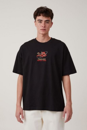Cotton On Cny Vintage Oversized Men's Graphic T-Shirts Black | bAKkMI2tSjt