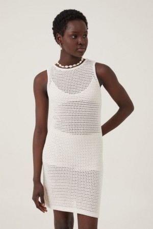 Cotton On Corby Crochet Women's Mini Dress Ecru | 76tiLYP0AwQ
