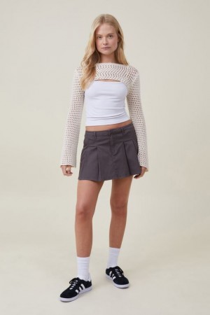 Cotton On Crochet Bell Sleeve Shrug Women's Knitwear Ecru | 7tiqpalHKBg