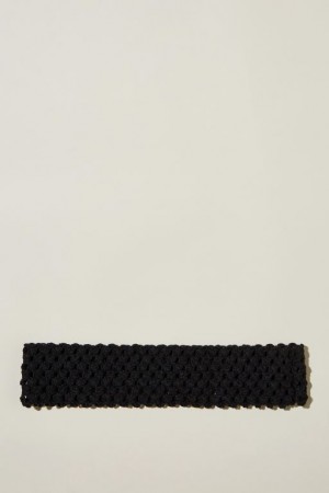 Cotton On Crochet Headband Women's Hair Accessories Black | YeCKuCkjXZN