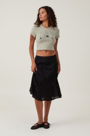 Cotton On Crop Fit Graphic Women's Graphic T-Shirts Olive | GoNK5kM5VuY