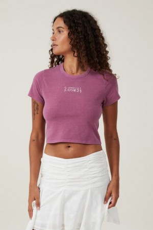 Cotton On Crop Fit Graphic Women's Graphic T-Shirts Cosmos | JJbRZdmyBDG