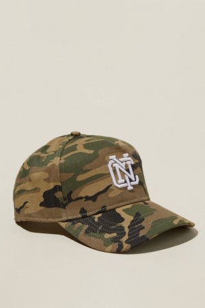 Cotton On Curved Peak Snapback Men's Caps Camo / White | OckgAHWgjTi
