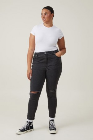 Cotton On Curvy High Stretch Skinny Women's Jeans Black | F9tgEBAR6Py