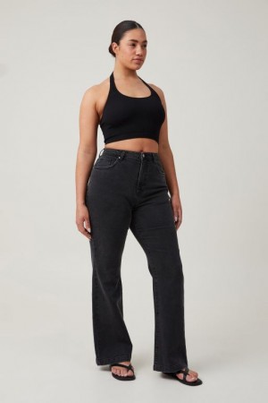 Cotton On Curvy Stretch Bootcut Flare Jean Women's Pants Deep Grey Black | DMvhHsYgaFQ