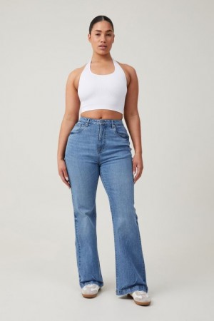 Cotton On Curvy Stretch Bootcut Flare Women's Jeans Blue | ZoX5343fNBF