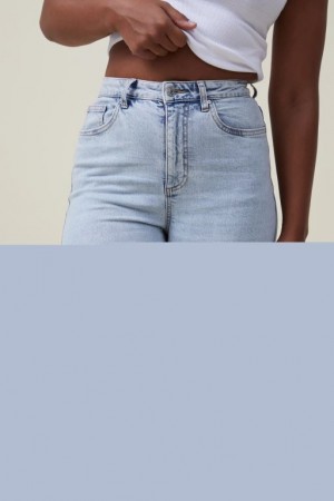 Cotton On Curvy Stretch Straight Jean Women's Pants Blue | tSKGfUMocl8
