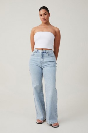 Cotton On Curvy Stretch Wide Jean Women's Pants Blue | OqPjfOW15vc