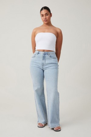 Cotton On Curvy Stretch Wide Women's Jeans Blue | lEdwofcXl5Z