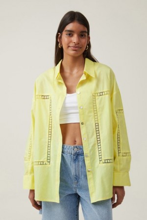 Cotton On Cutwork Dad Women's Shirts Sunny | Jh5oSuqHvce
