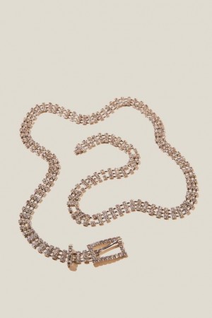 Cotton On Darcy Diamante Women's Belts Silver | 9jZ5mbGHxsw