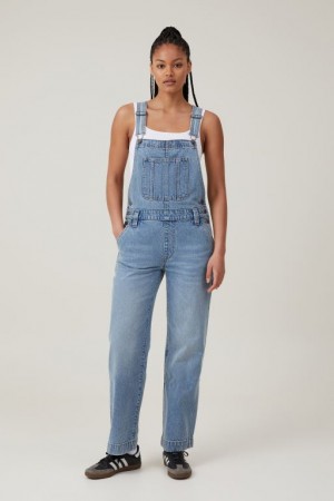 Cotton On Denim Overall Women's Pants Blue | rol5zJnere2