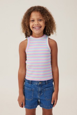 Cotton On Eleanor Girls' T Shirts Multicolor Stripes | MzJ5BBG42o8
