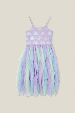 Cotton On Ella Up Girls' Dress Purple | Jz3iCrdPpGx