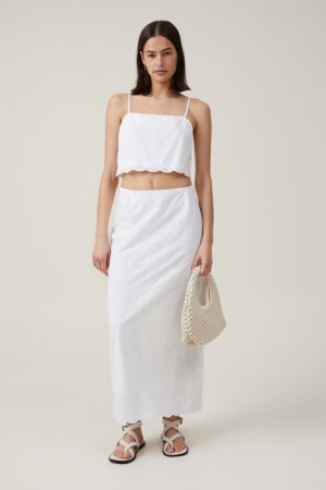 Cotton On Ellie Maxi Women's Skirt White | pT0LpBA1D3o