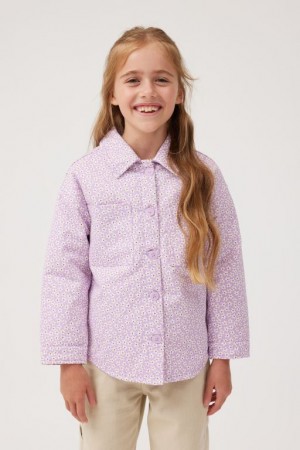 Cotton On Emma Shacket Girls' Jackets Purple | 00TYqj7eA3H