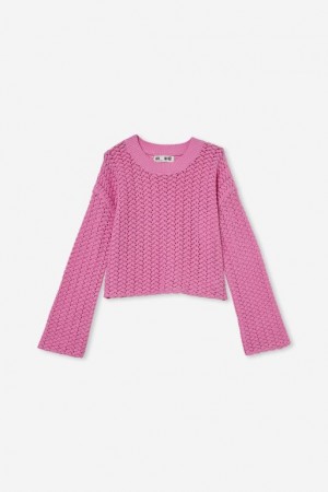 Cotton On Erin Knit Jumper Girls' Jackets Pink | rOnZ6sSxj08