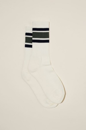 Cotton On Essential Men's Socks White / Navy / Stripes | iw8Ok8OdbYR