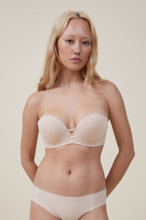 Cotton On Everyday Lace Strapless Push Up 2 Women's Bras Frappe | kKSh8PgdnBl