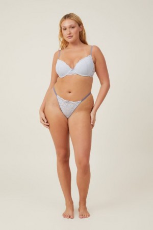 Cotton On Everyday Lace Tanga Brief Women's Thong Arctic | 8vxi6M78BoL