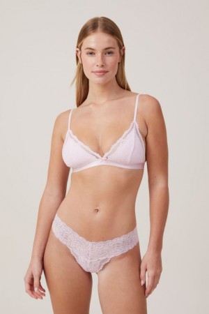 Cotton On Everyday Lace Triangle Padded Women's Bralette Rose | g8LyWYNx1R6