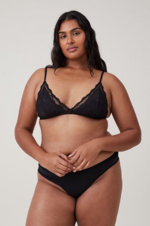 Cotton On Everyday Lace Triangle Padded Women's Bralette Black | EFxhKx4c1Y0