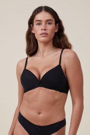 Cotton On Everyday Lace Wirefree Women's Bras Black | bgIwXkLpdcE