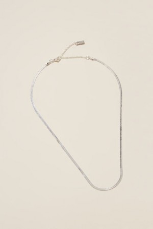 Cotton On Fine Chain Necklace Women's Jewellery Silver | qFiaY45DCes