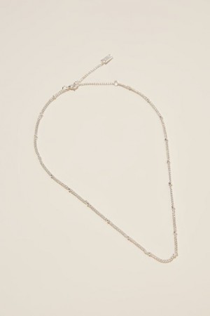 Cotton On Fine Chain Necklace Women's Jewellery Silver | uDYxdW8rUc9