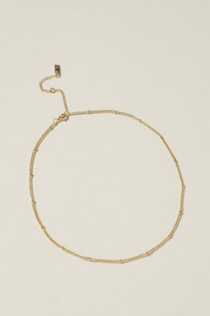 Cotton On Fine Chain Necklace Women's Jewellery Gold | Ev6tu2uBE70