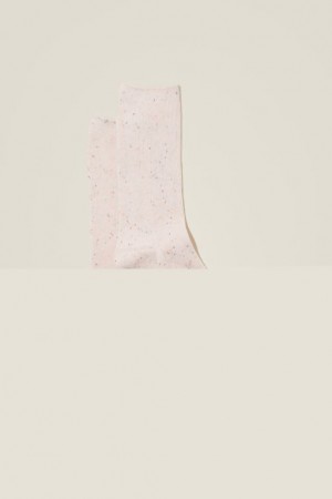 Cotton On Fine Ribbed Crew Women's Socks Coral | mbjIdUnw5xk