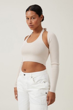 Cotton On Fitted Summer Shrug Women's Knitwear Grey | a3MEeAo7yrr