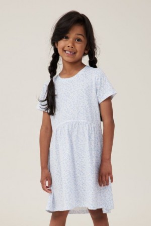 Cotton On Freya Short Sleeve Girls' Dress Light Yellow | ZKYKYdVi3u1