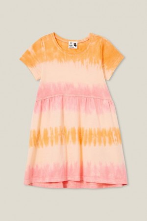 Cotton On Freya Short Sleeve Girls' Dress Sunset | g56q6saluLs