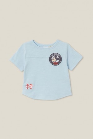 Cotton On Fynn Slub Spliced Lcn Baby T Shirts Blue | XGUNEXdbwiN