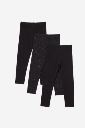Cotton On Girls Multipack 3 Pack Girls' Leggings Black / Black | FkJppPL50fU
