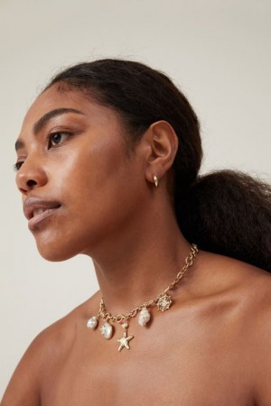 Cotton On Golden Hour Pendant Necklace Women's Jewellery Gold | FdHnLykaK1X