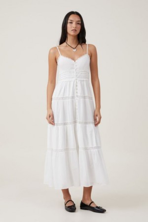 Cotton On Hallie Tiered Women's Maxi Dress White | 2HTstl0GKQa