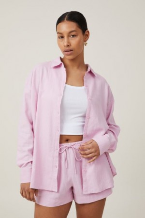 Cotton On Haven Long Sleeve Women's Shirts Pink | Z4V8mEHKeIu