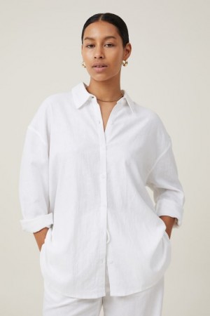 Cotton On Haven Long Sleeve Women's Shirts White | R3mptKcM09D