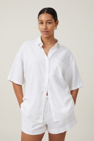 Cotton On Haven Short Sleeve Women's Shirts White | bWUlsBIzuG1